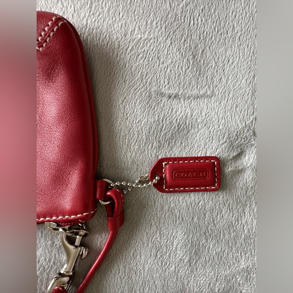 Coach Red Leather Wristlet - Picture 3 of 5